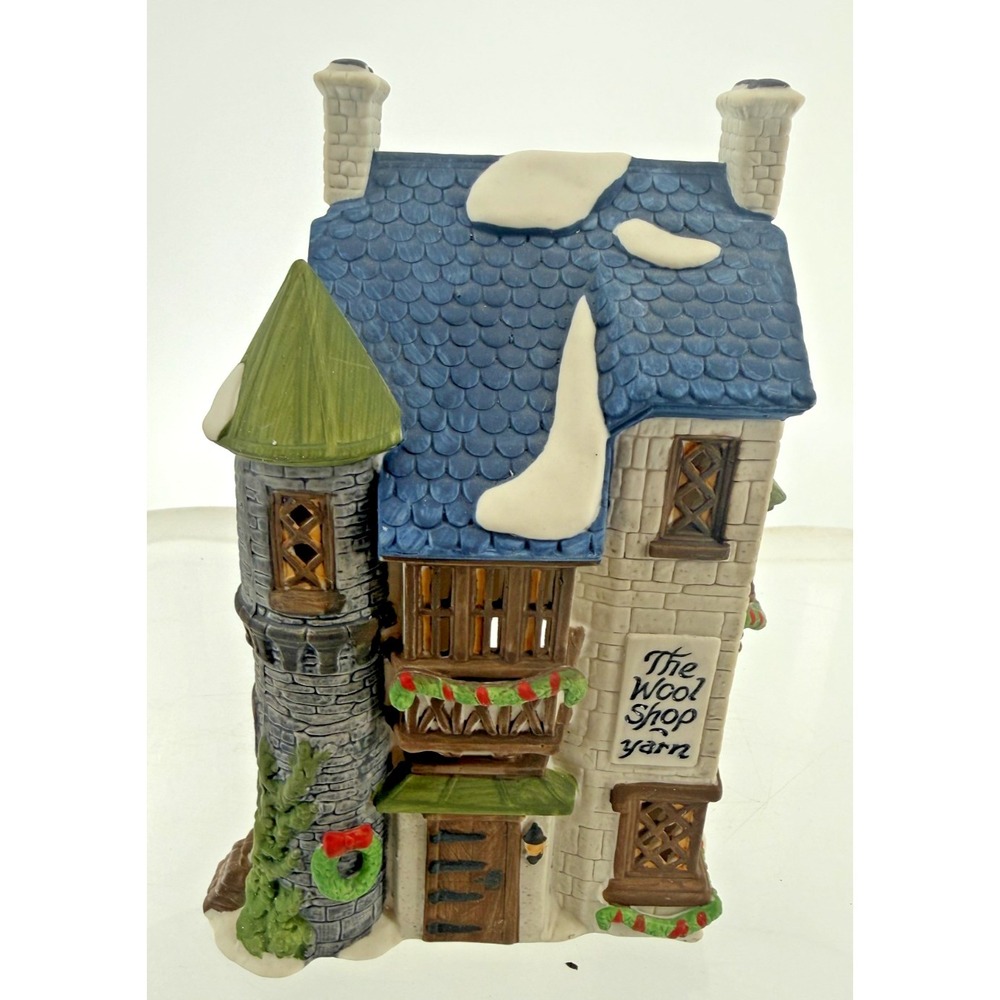 Department 56 Dickens Village The Wool Shop Porcelain Building #5924-2 1988